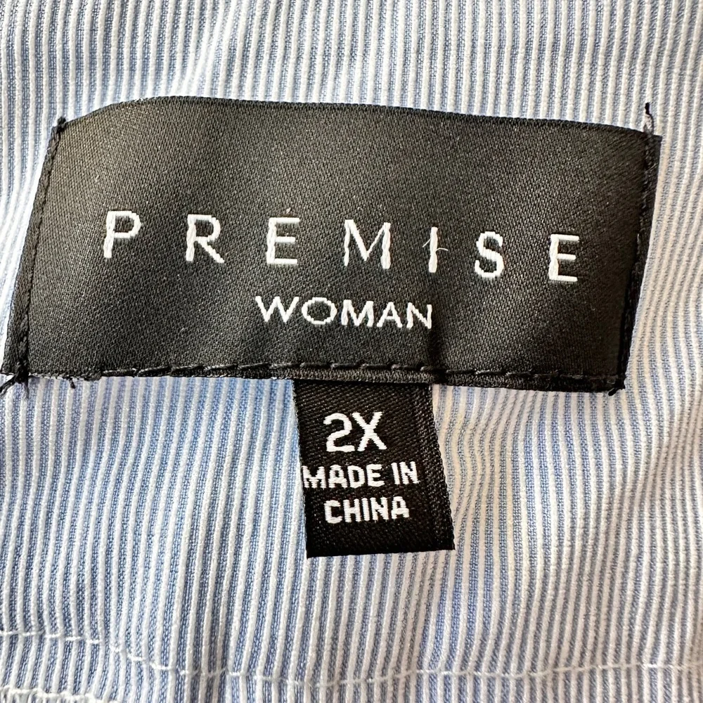 NWT. Premise Striped Light Blue Capri Pants Tommy Control 2X - Picture 11 of 11
